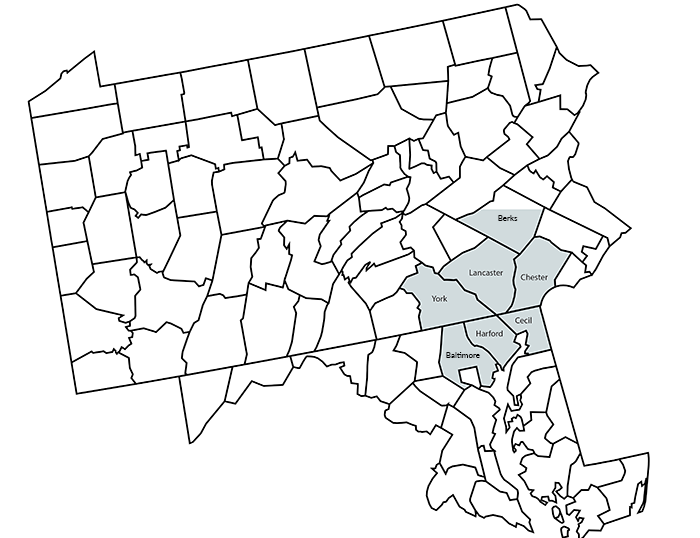 Stoltzfus Forest Products Service Area Map