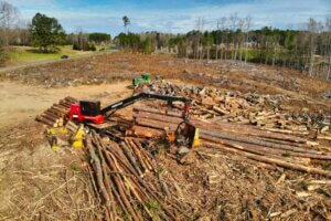 logging equipment during timber harvest