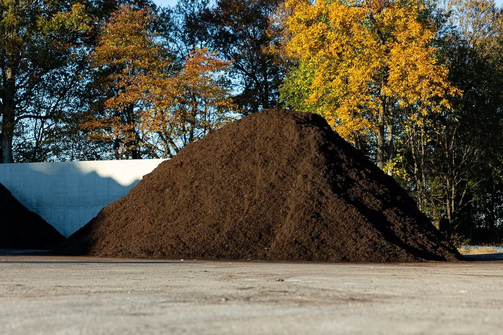 A pile of mulch at Stoltzfus Forest Products
